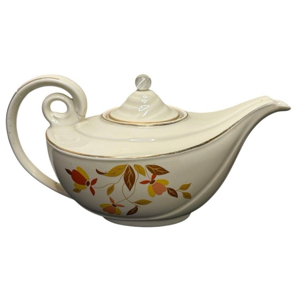 Hall Jewel Tea Autumn Leaf Aladdin Tea Pot & Infuser Damaged Decor Only